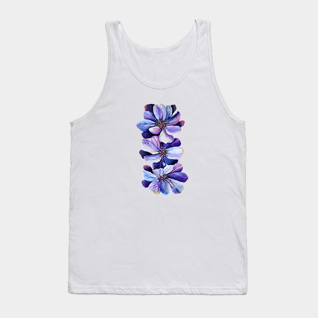 Watercolour Perennial Delphinium Flowers Tank Top by Nisuris Art